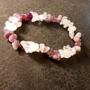 Amethyst and white crystal bracelet